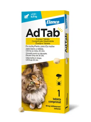 AdTab 48 mg Kautabletten für Katzen > 2 kg - 8 kg 1 Stück