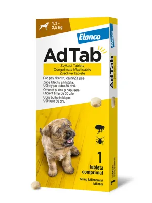 AdTab 56 mg Kautabletten für Hunde 1.3 kg - 2.5 kg 1 Stück