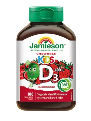 Jamieson Vitamin D3 Kids Erdbeere 100 Lutschtabletten